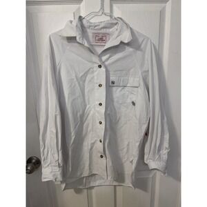 Lady Captain Shirt Womens Small White Vented Fishing Button Up Shirt NWT Texas